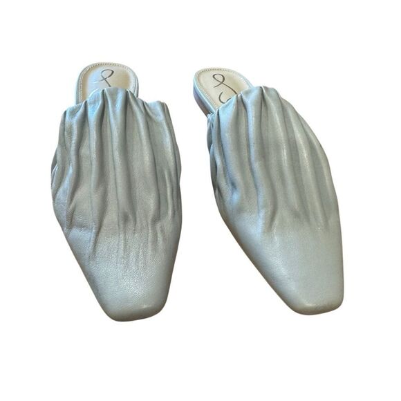 Revolve Sam Edelman CECILIA PEBBLED GRAY LEATHER SLIP ON MULES NWOT - Picture 4 of 10